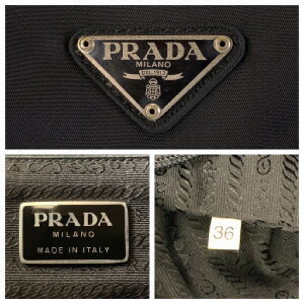 Prada Tessuto Triangular Black Nylon Shoulder Bag - image 1